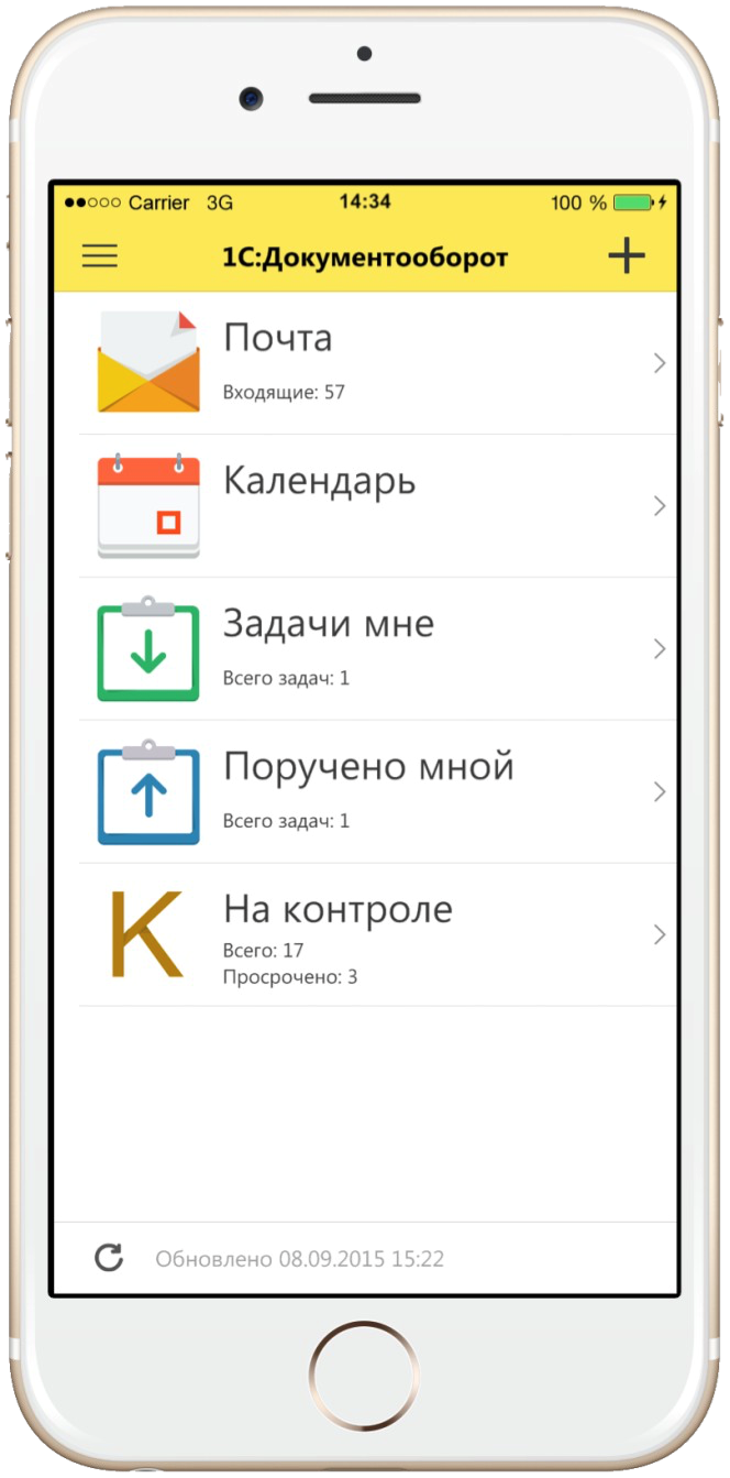 Мобильное приложение содержит весь необходимый функционал для удаленной работы с системой.